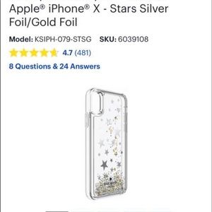Brand new iPhone X kate spade case sparkles